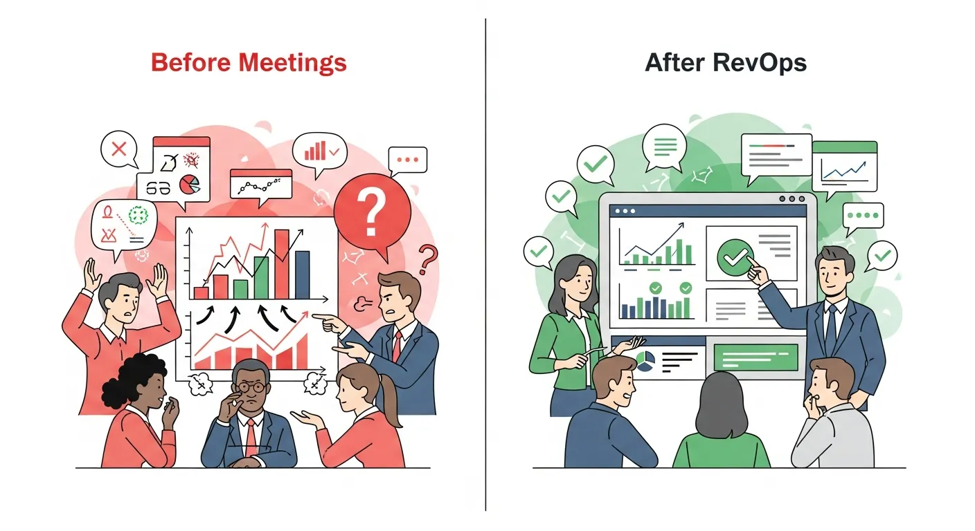 Monday meeting transformation - before and after implementing RevOps