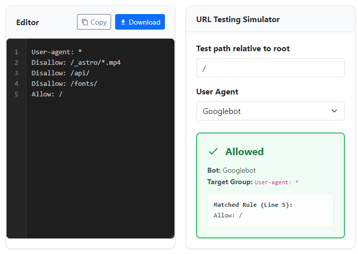 Preview of Free Robots.txt Tester & Validator | Analyze and Optimize Your Crawling Rules