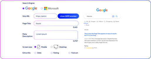 Preview of Search Engine Results Pages